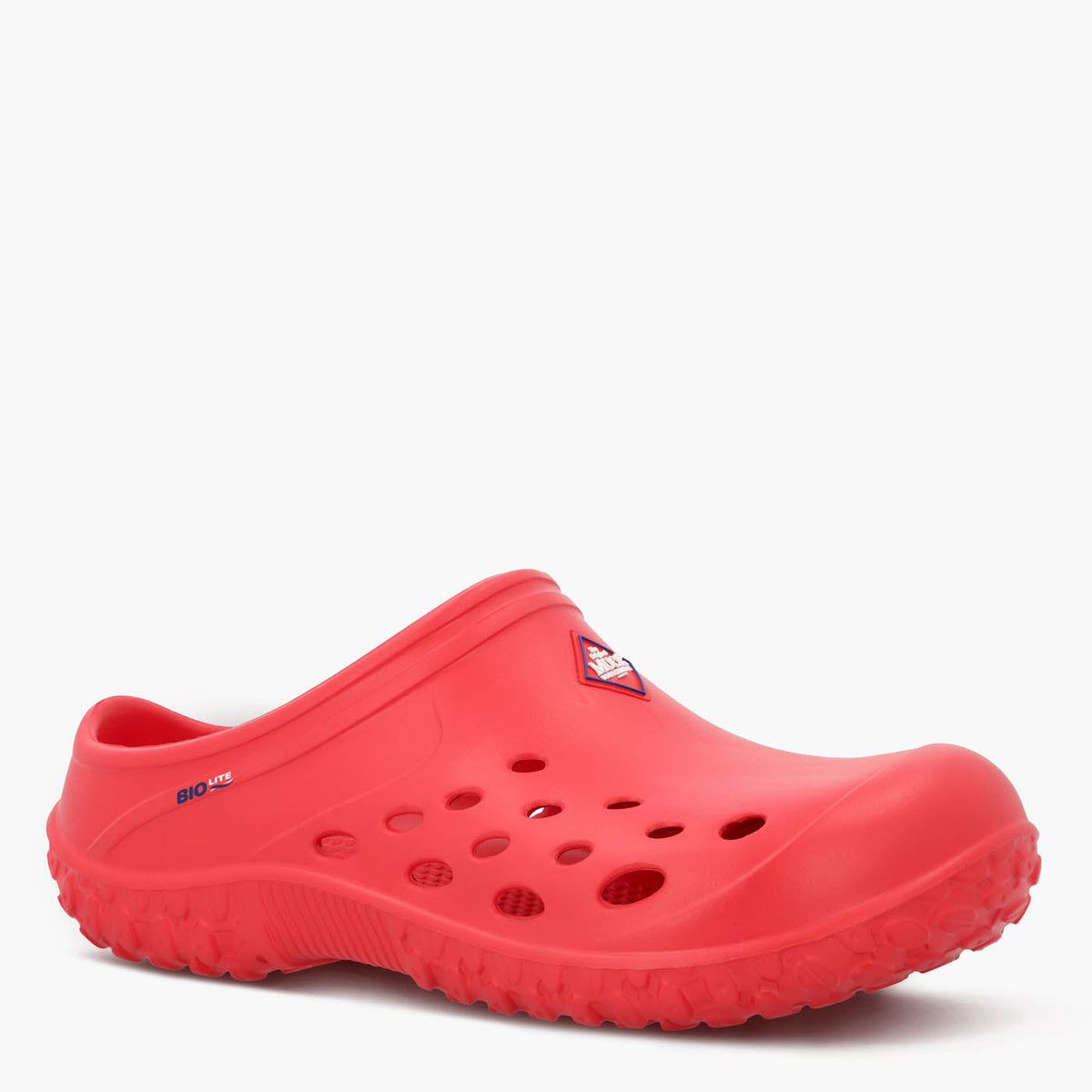 Muckster Lite Liberty Men's Clog MMLCMU60 red clog shoe on a white background