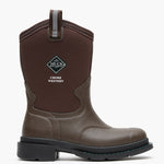 Brown rubber boot with Muck Boot Company logo on a white background