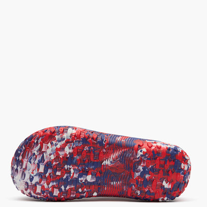Colorful patterned sandal sole on a white background