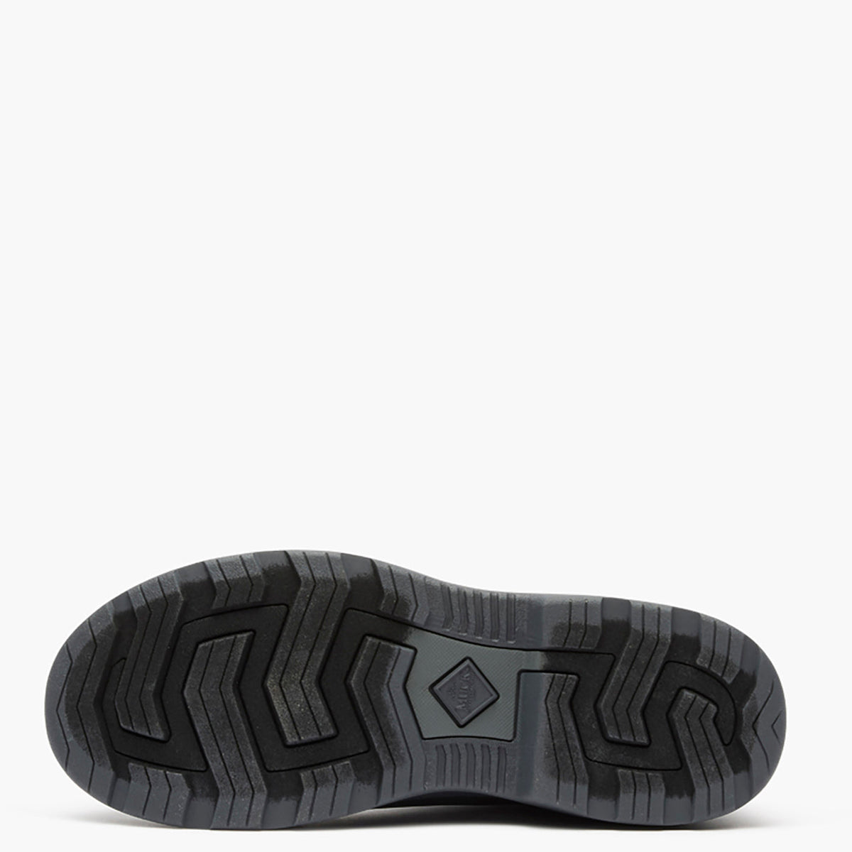 Black athletic shoe sole on a white background
